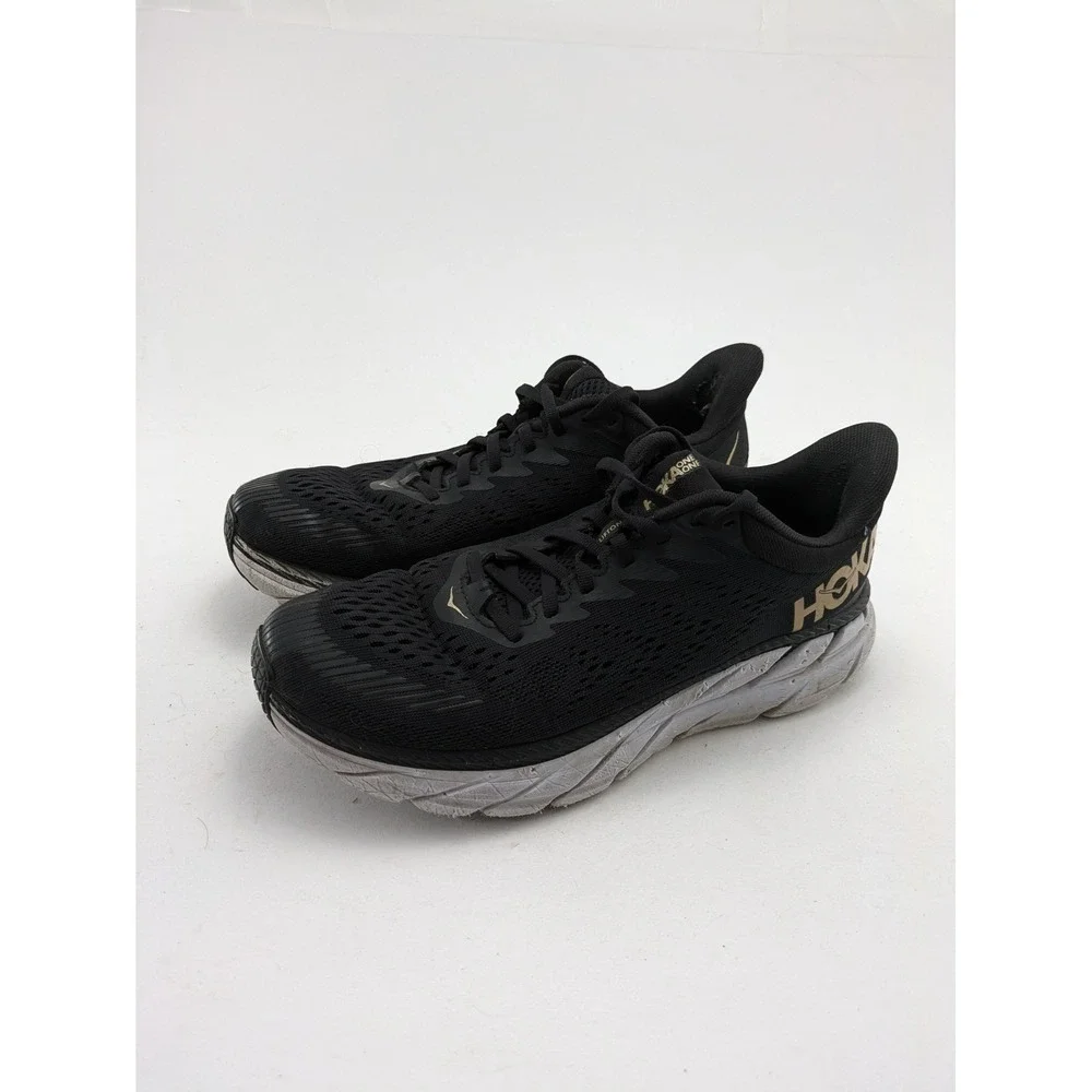Womens Hoka One One Clifton 7 Black Bronze Running Shoes 1110509 BBRNZ Size 9.5